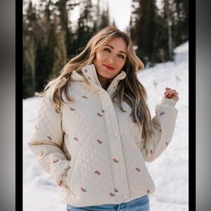 Ivy city co quilted jacket in delicate zinnia. Size M. NWT.
